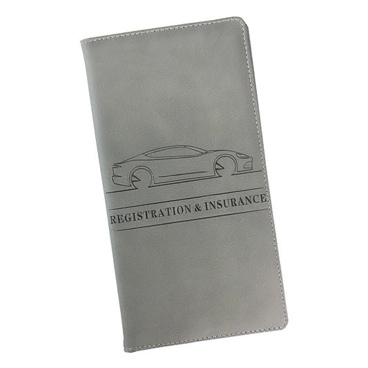 PU Leather Grey Passport Holder Travel Document Organizer Card Slots ID Wallet – Grey