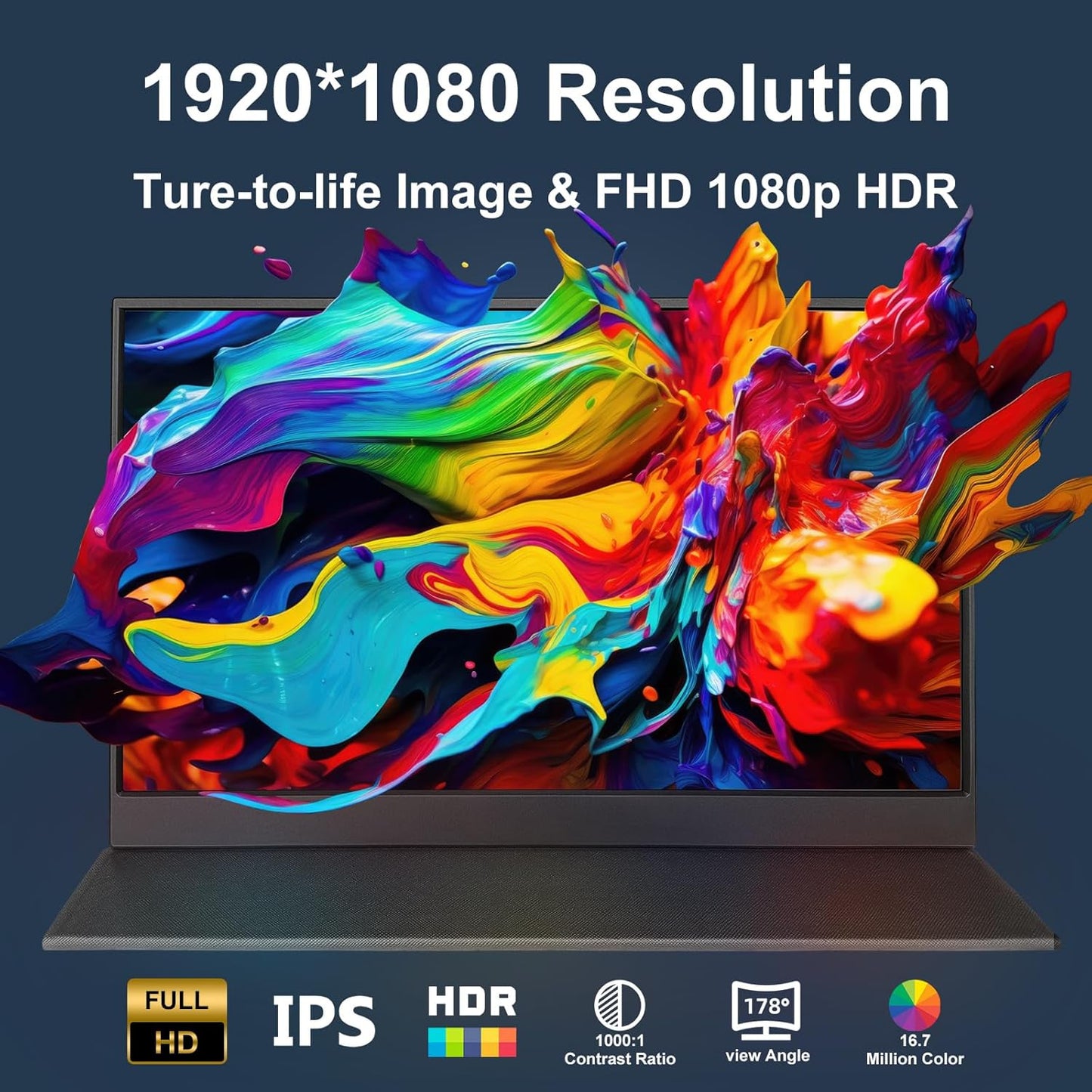Rii Portable Monitor,15.6" 1920×1080 FHD IPS Laptop Screen Extender with Magnetic Smart Cover,Ultra-Slim,Computer Monitors Compatible with Laptop/PC/Mac/PS4/5/Xbox/Switch-USB C & HDMI Connection.