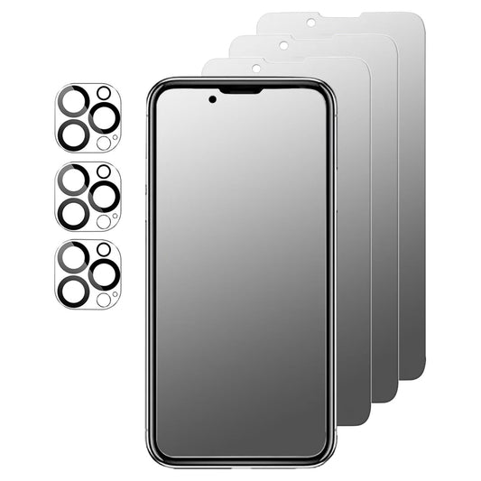 Matte Tempered Glass Screen + HD Camera Protectors for iPhone 14 6.1" 6-Pack – Matte