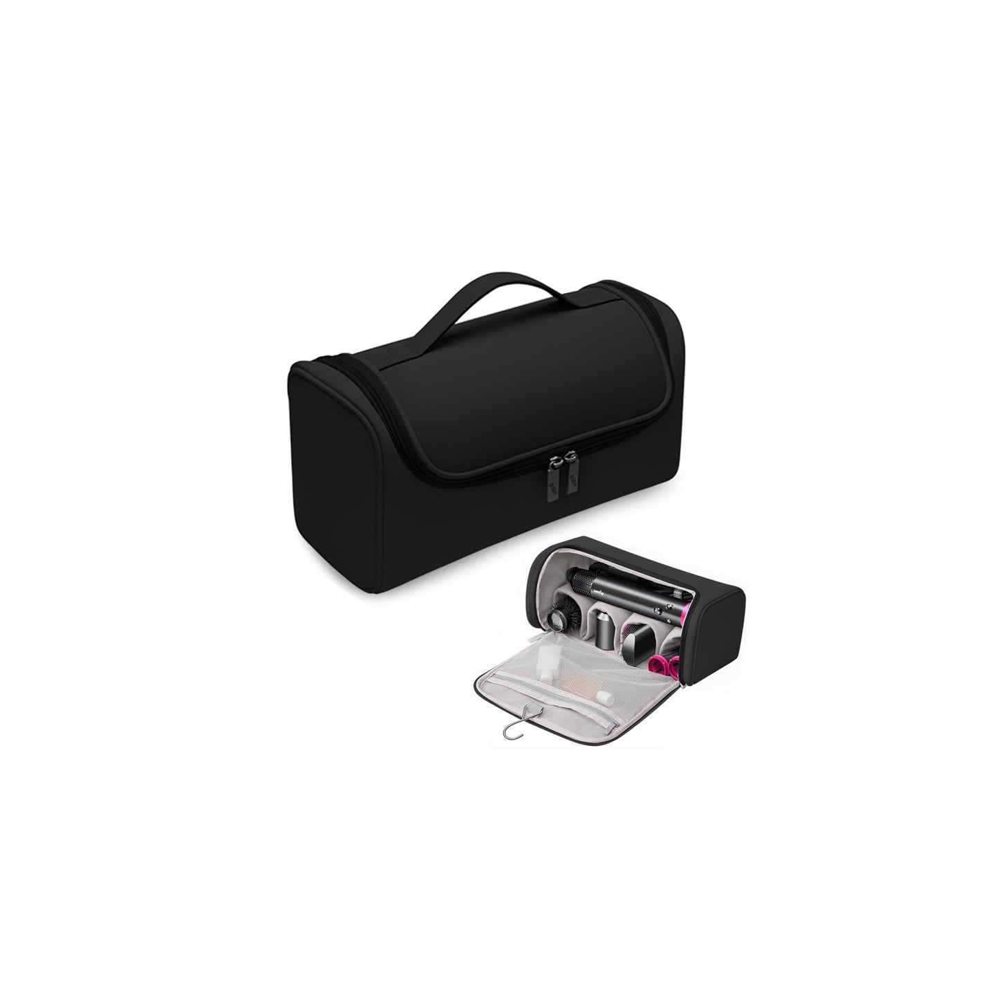 Dyson Hair Dryer Travel Storage Case with Hook & Accessories Organizer – Black
