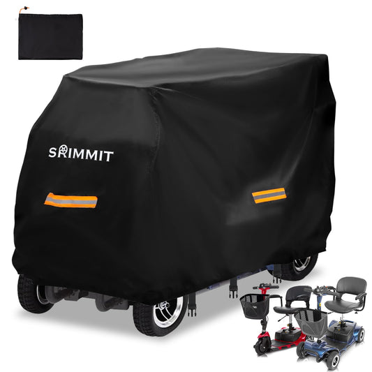 Cover for Mobility Scooter,Heavy Duty 420D Oxford Fabric Electric Scooter Rain Cover Waterproof Outdoor, Waterproof and Reflective Strips,3 Buckles and Large Bag (L 49" x 23" x 39")