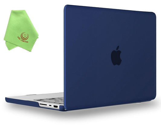 MacBook Pro 16in Matte Hard Case Cover with Microfibre Cloth Compatible Models A3403/A3186 – Navy Blue