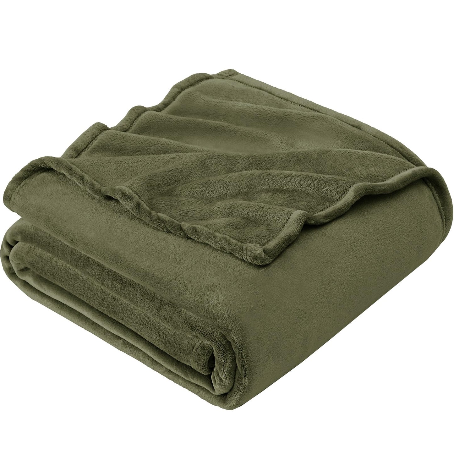 Fleece Blanket Fluffy Warm Soft Throw Double 150x200cm – Moss Green