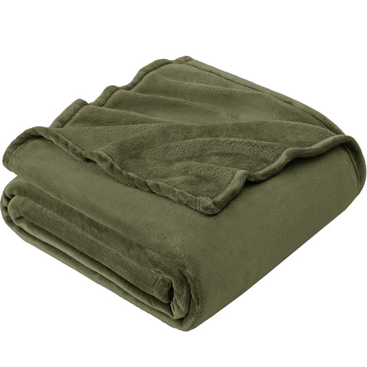 Fleece Blanket Fluffy Warm Soft Throw Double 150x200cm – Moss Green