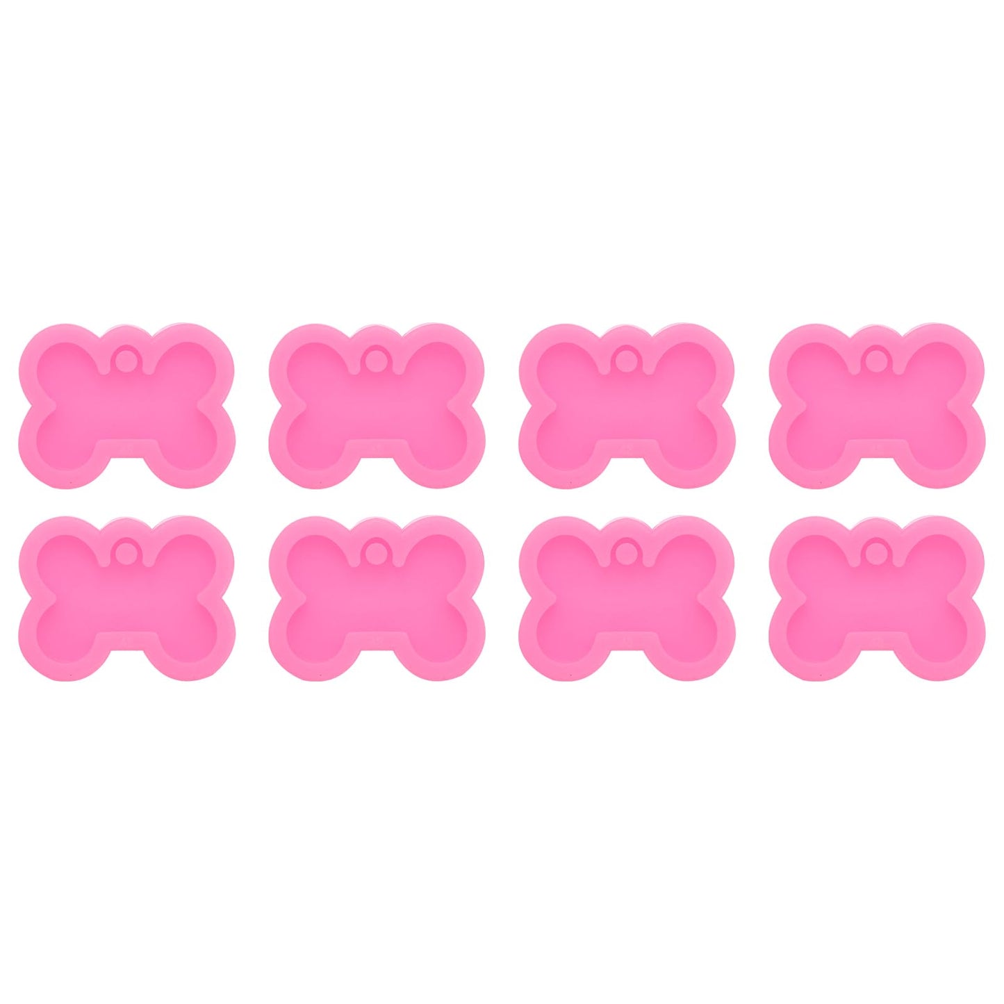 8pc Small Bone Silicone Moulds with Hole for Resin Pendants Keychains – Pink