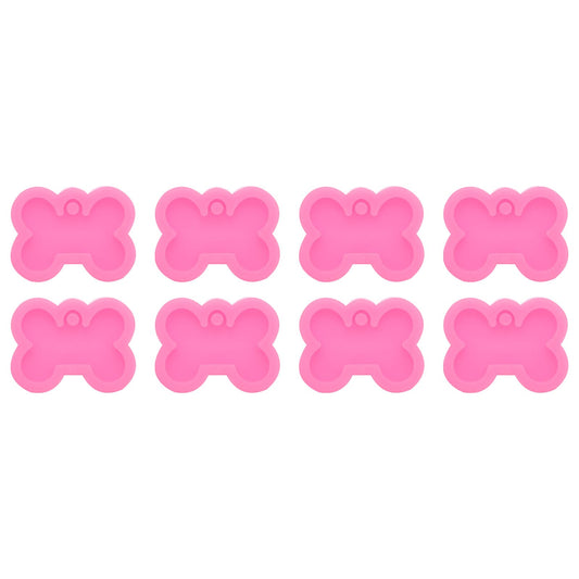 8pc Small Bone Silicone Moulds with Hole for Resin Pendants Keychains – Pink