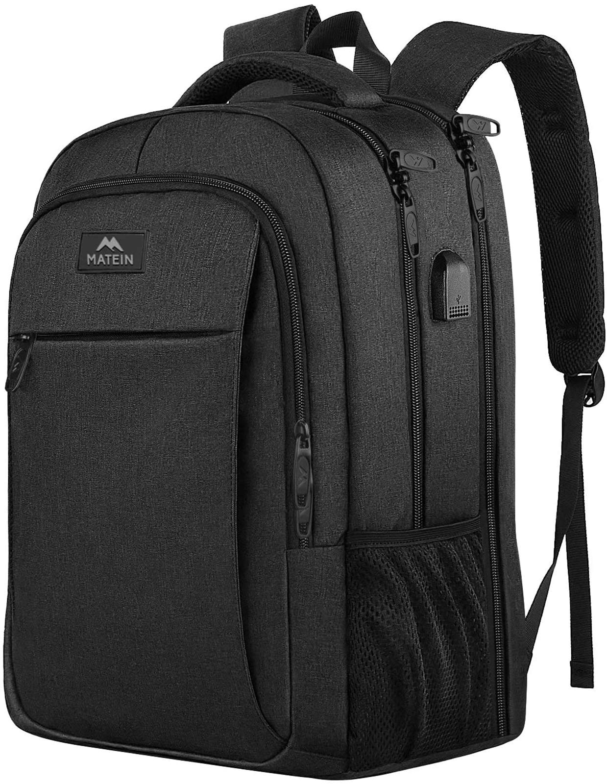 MATEIN 17.3-inch Laptop Backpack Anti-Theft USB Charging Port – Black