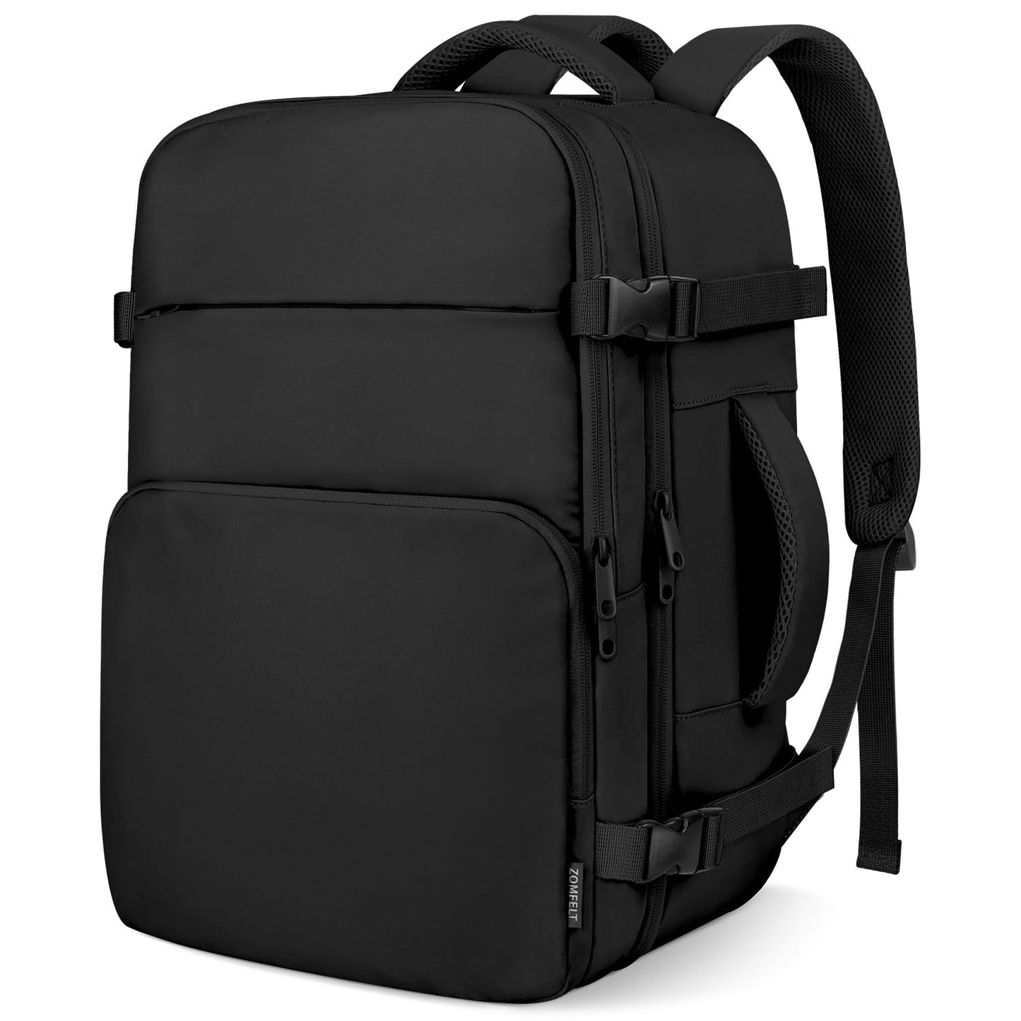 ZOMFELT Cabin Bags for Easyjet 45x36x20 Underseat, Travel Backpack Womens Men, Carry On Backpack Rucksack for Plane, 15.6 Inch Hand Luggage Bag, Laptop School Bag for Travelling Weekender Work, Black