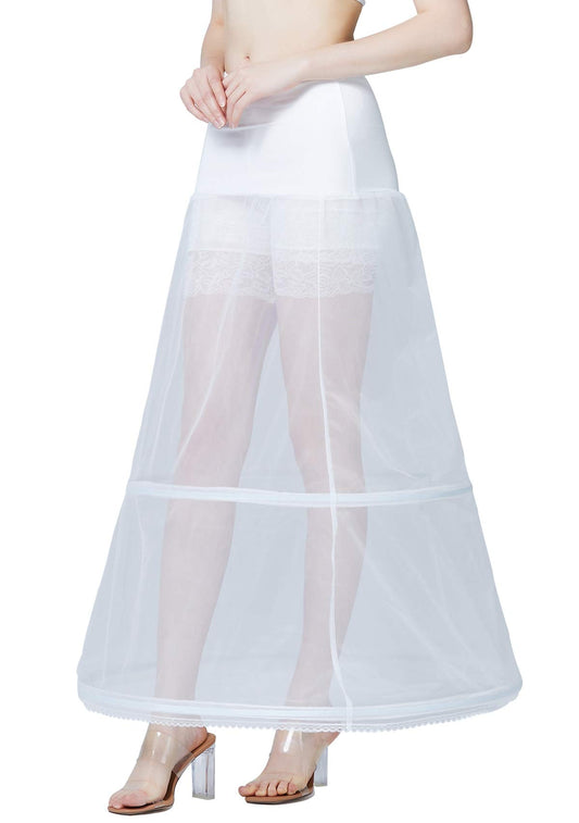Women’s Crinoline Petticoat A-line Underskirt for Wedding Dress – White 16-18