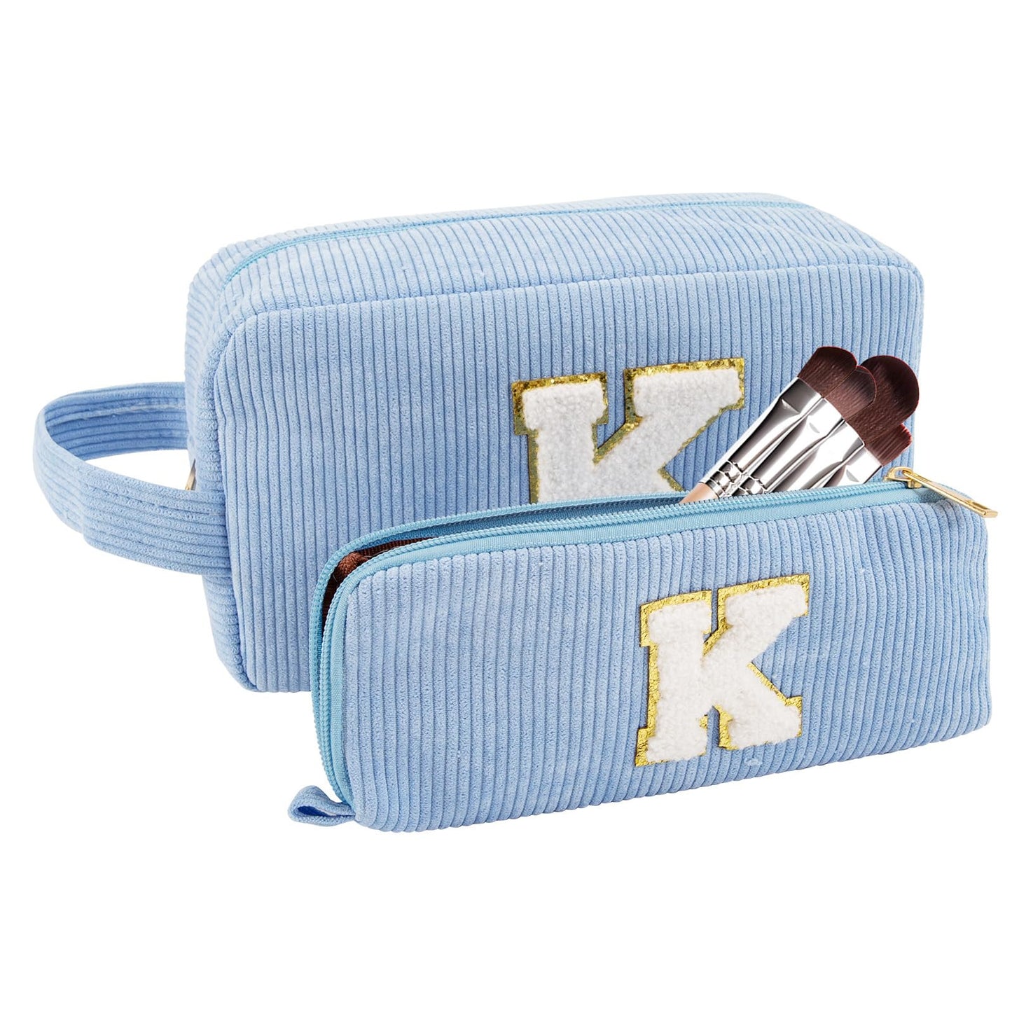 Personalised A–Z Initial Makeup Bag Cosmetic Toiletry Pouch – Initial K