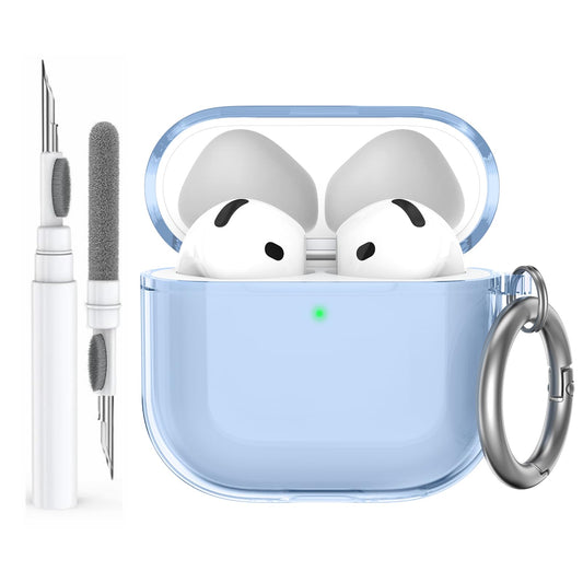 AirPods 4 Protective TPU Case Anti-Yellowing with Cleaning Kit USB-C Support – Clear
