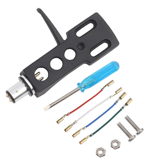 Universal Phono Headshell for Turntable with Lead Wires 6.3cm Mount – Black