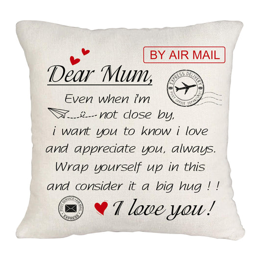 Dear Mum Cushion Cover Set 3 Inspirational Throw Pillow Cases – 45x45cm