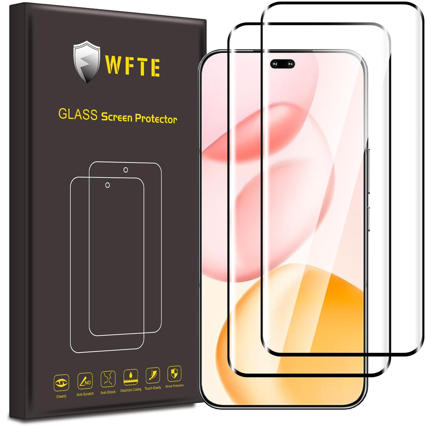 Screen Protector for HONOR 400 Pro 5G 3D Full Coverage Tempered Glass 2-Pack – Black