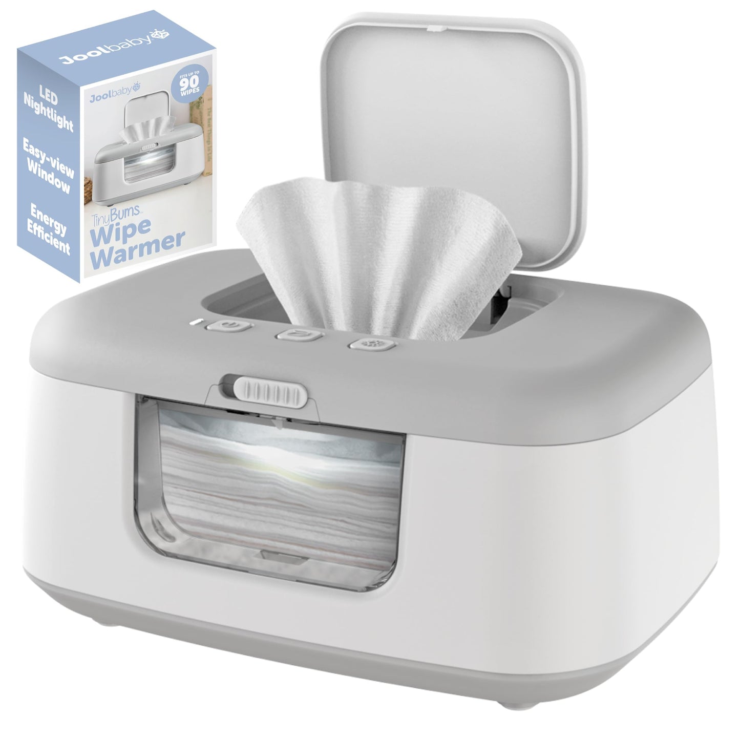 TinyBums Baby Wipe Warmer LED Light & On/Off Switch – Grey