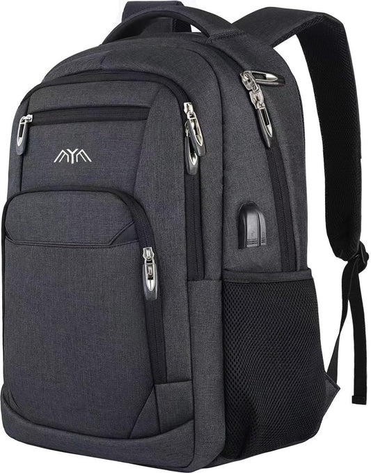 School Backpack USB Laptop Compartment 15.6-inch Teen Kids Adults Daypack – Charcoal