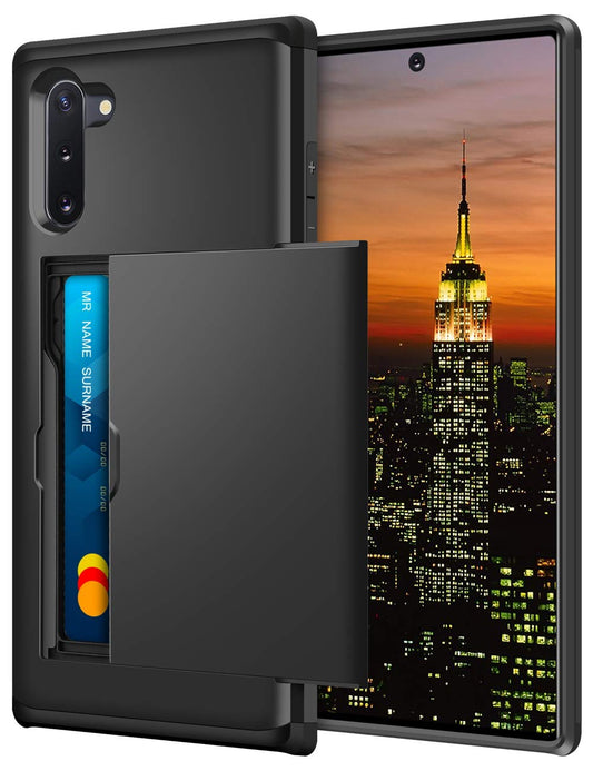 Samsung Galaxy Note 10 Armor Wallet Case Shockproof Card Holder – Black