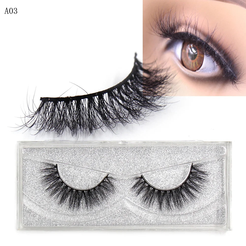 AMAOLASH Eyelashes 3D Mink Lashes Long Lasting Mink Eyelashes Natural Volume Eyelash Extension False Eyelashes Makeup A04