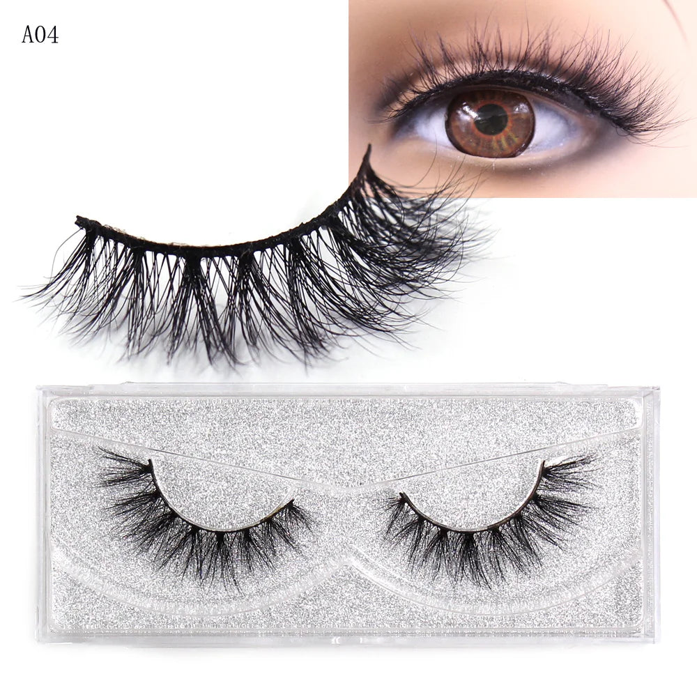 AMAOLASH Eyelashes 3D Mink Lashes Long Lasting Mink Eyelashes Natural Volume Eyelash Extension False Eyelashes Makeup A04