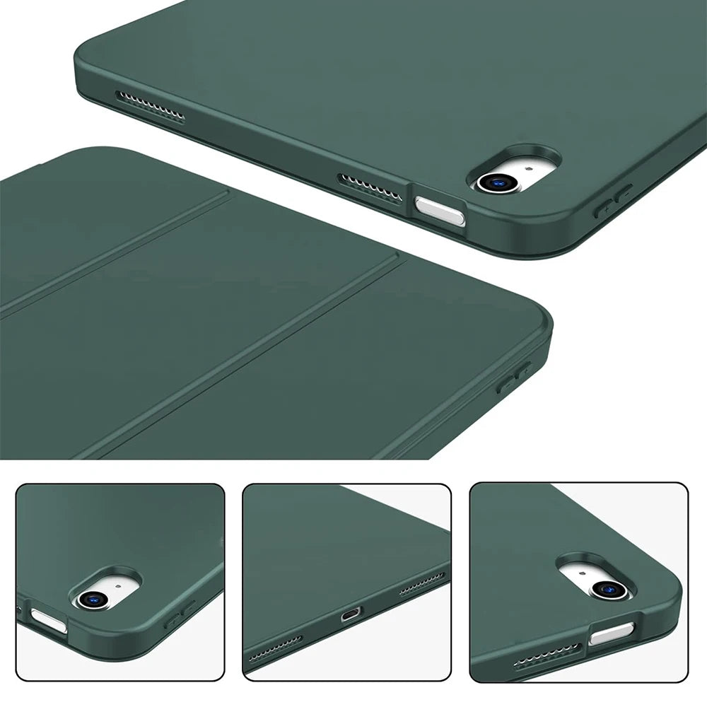 Tri-fold Flip Case for iPad 10th 11th gen A16 5 6 7 8 9 Air 4/5/6/7 Pro 11 12.9 mini Soft Protective Cover with Auto Sleep/Wake