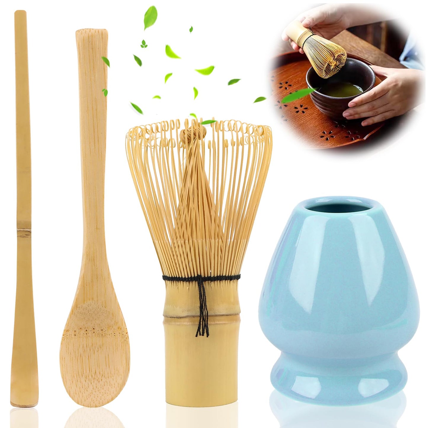 Matcha Whisk Traditional Bamboo Tea Whisk Multiple Items – Blue