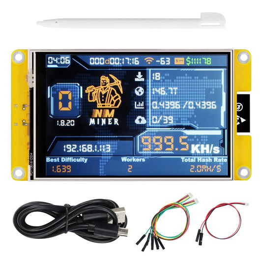 FREENOVE Bitcoin Miner NMMiner ESP32 Touch Display 320x480 – Black 4.0 Inch