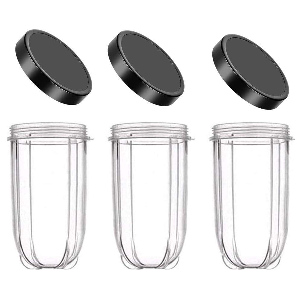 Nicoone Replacement Cup for Magic Bullet 250w,3pcs 16OZ Replacement Part Cup Mug with Lid Compatible with Magic Bullet 250W Blender Juicer