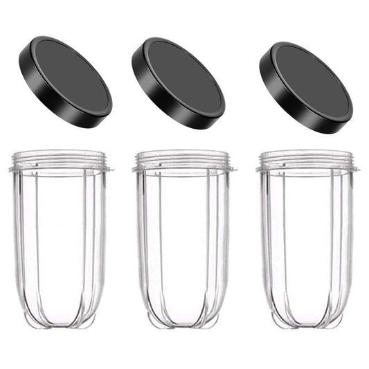 Nicoone Replacement Cup for Magic Bullet 250w,3pcs 16OZ Replacement Part Cup Mug with Lid Compatible with Magic Bullet 250W Blender Juicer
