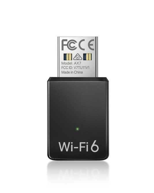 BrosTrend Wi-Fi 6 AX900 USB WiFi Dongle for PC Laptop Desktop, Mini USB WiFi Adapter Dual Band 5GHz 600Mbps & 2.4G 286Mbps, USB2.0 Wireless Internet Dongle Receiver for Windows 11/10/7, Easy Setup