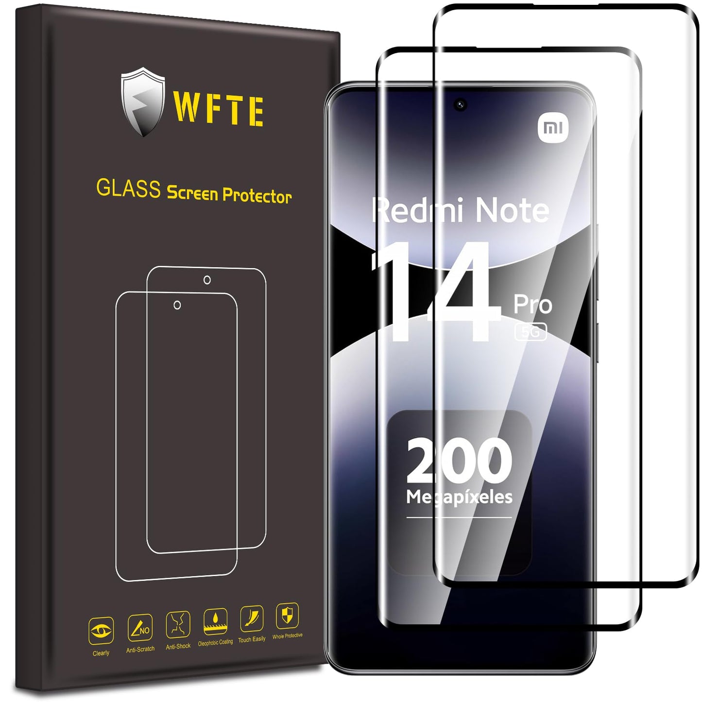 Screen Protector Tempered Glass Full Coverage 2-Pack 3D Anti-Scratch – Clear Redmi Note 14 Pro/14 Pro+/14 Pro Plus/Poco X7