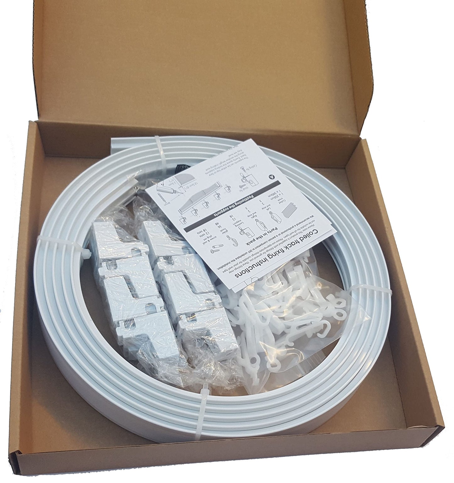 3.5m BENDABLE CURTAIN TRACK FOR STRAIGHT & BAY WINDOW RAIL Top or Face Fix all Fixings