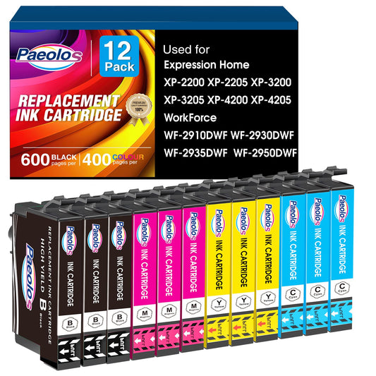 Compatible Ink Cartridges 604XL 12-Pack for Epson XP/WF Series