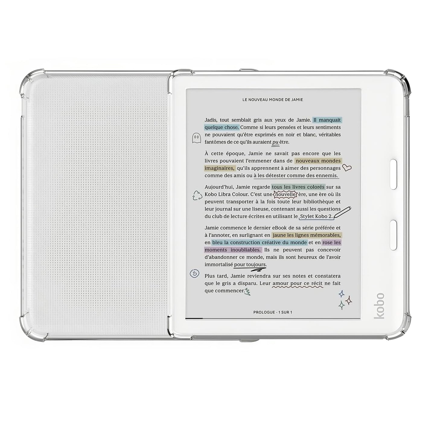 7-inch Clear Kobo Libra Case Reinforced Corners Lightweight – Clear (Libra 2/Libra Colour)