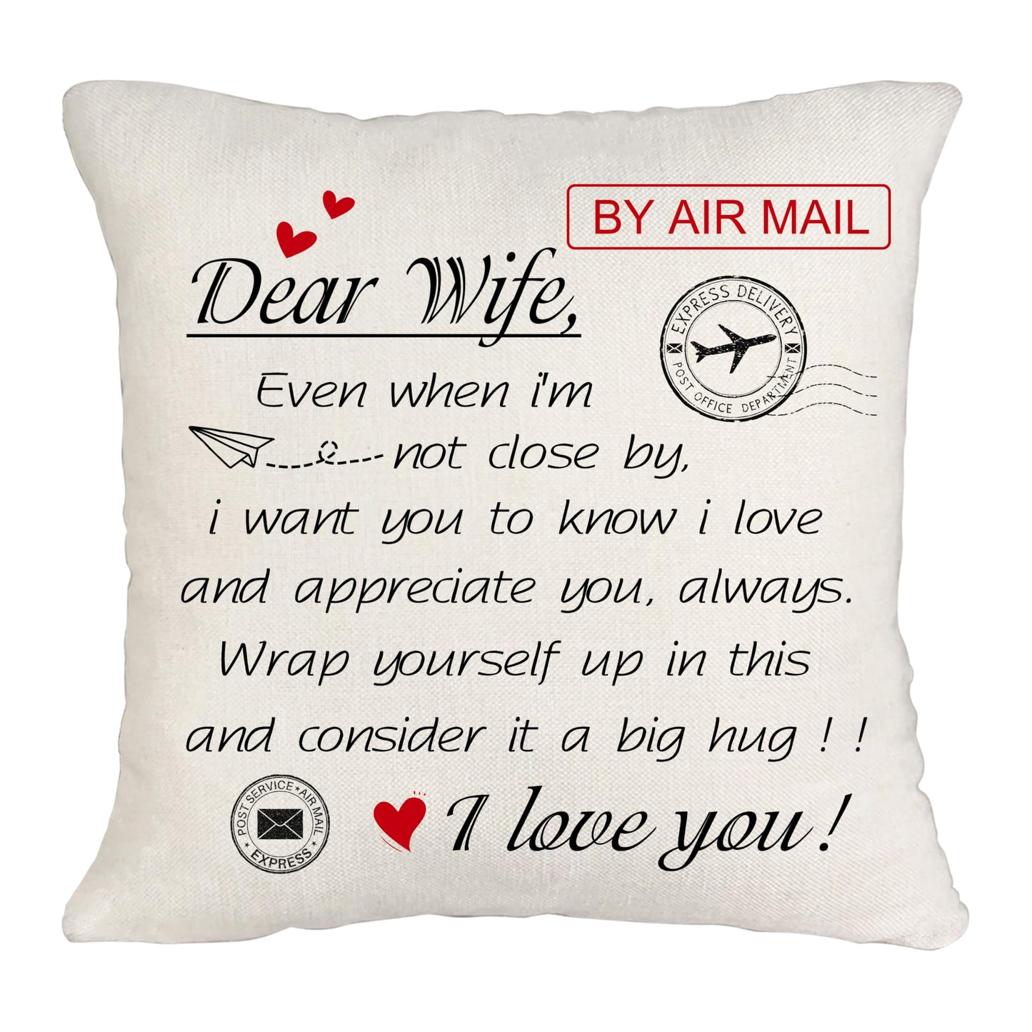 Cushion Cover 'I Love And Appreciate You' Throw Pillow Cover 45x45cm – White