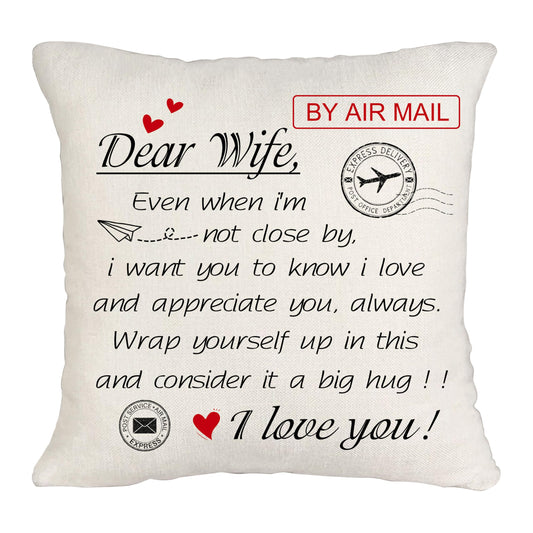Cushion Cover 'I Love And Appreciate You' Throw Pillow Cover 45x45cm – White