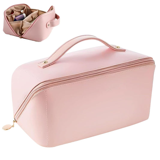 Large Capacity Cosmetic Bag Portable Travel Organiser – Pink