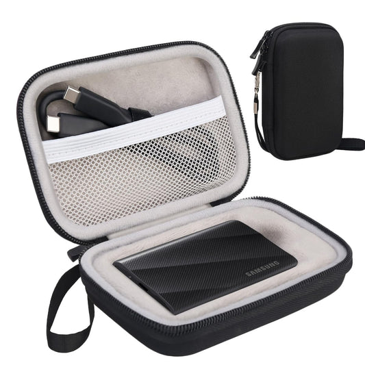 Samsung T9 Hard Carrying Case EVA Shockproof Travel Bag for Portable SSD – Black/Grey
