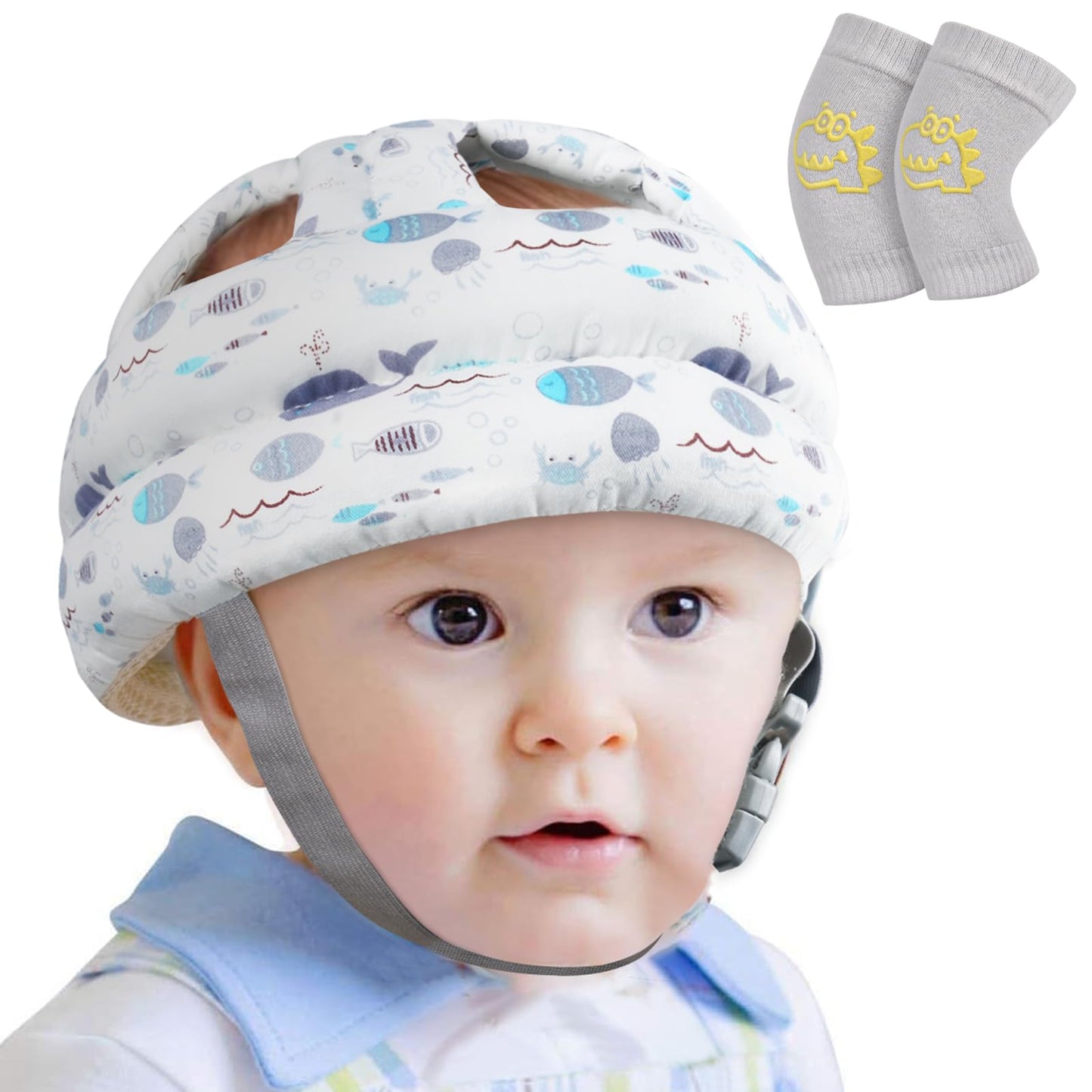 Adjustable Infant Head Protector Safety Helmet Pads for Learning to Walk – White Whale