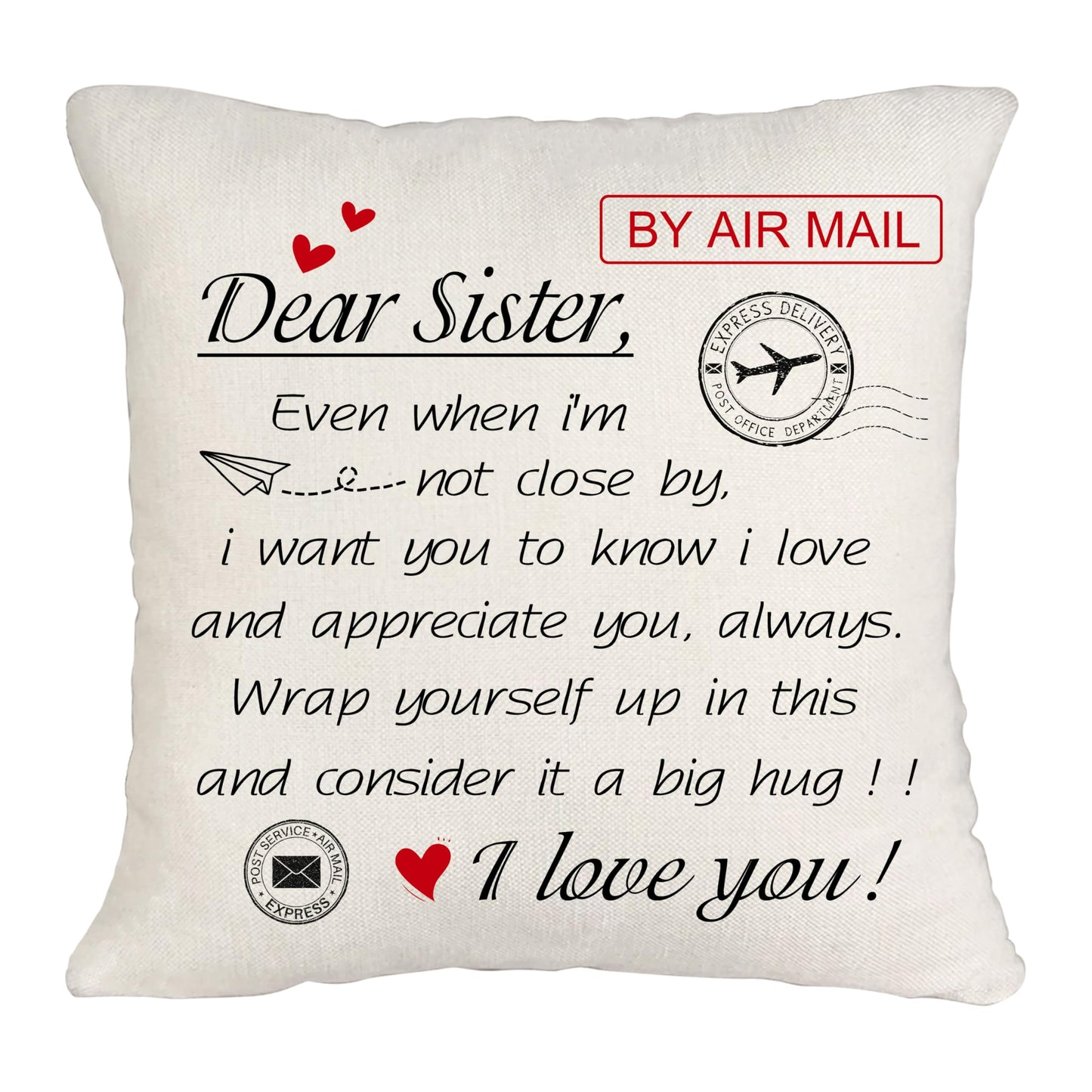 Cushion Cover Dear Sister Sisterhood Gift Throw Pillow Case – 45x45cm